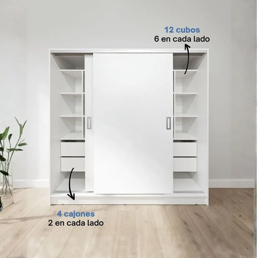 Placard 180x180 cm cubos Diseños Modernos Blanco